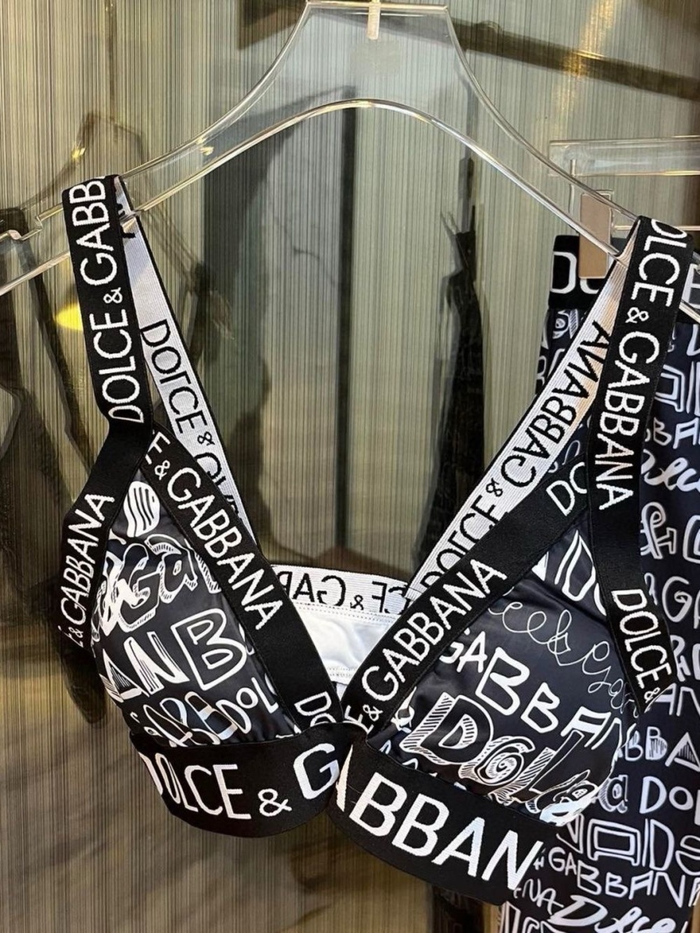 Dolce & Gabbana Black and White Logo Print Leggings and Top Set - Picture 2 of 3